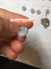 Load image into Gallery viewer, 12.5mm Type A 100% Natural sunny green white purple Jadeite Safety Guardian Button donuts pendant PH60 Add on item