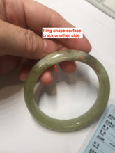 Load image into Gallery viewer, 55.5mm Certified Type A 100% Natural green yellow/sugar brown flying dandelions nephrite Jade bangle HN52-0472