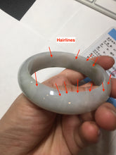 Load image into Gallery viewer, 57.5mm Certified 100% natural Type A dark green white gray chubby jadeite jade bangle AD118-2998