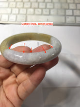 Load image into Gallery viewer, 56.4mm 100% natural light yellow purple white jadeite jade bangle BS122