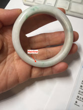 Load image into Gallery viewer, 53.5mm certified 100% natural Type A sunny green white jadeite jade bangle PA259-3846