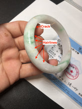 Load image into Gallery viewer, 53mm Certified Type A 100% Natural sunny green white(白底青) Jadeite Jade bangle BP45-3174