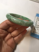 Load image into Gallery viewer, 59mm Certified Type A 100% Natural sunny green gray Jadeite Jade bangle PA126-9888