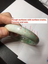 Load image into Gallery viewer, 58mm Certified type A 100% Natural sunny green/white Jadeite bangle AY85-3474