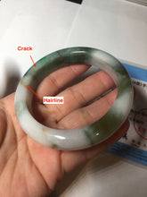 Load image into Gallery viewer, 59mm Certified Type A 100% Natural sunny green/white/brown/black Jadeite Jade bangle BK36-8353