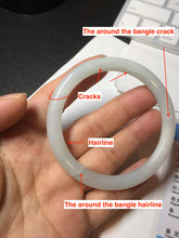 Load image into Gallery viewer, Shopify only 5385mm Certified 100% natural Type A light green white jadeite jade bangle AX135-0224 add on item