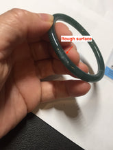 Load image into Gallery viewer, 50.5mm Certified Type A 100% Natural dark green/blue/gray Guatemala slim round cut oval Jadeite bangle BP195-2469