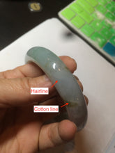 Load image into Gallery viewer, Reserved! Please don't order. 56.8mm certified type A 100% Natural icy watery green/white/brown/purple jadeite jade bangle Z127-4408