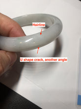 Load image into Gallery viewer, 58mm Certified type A 100% Natural light green/white Jadeite bangle AR118-0253