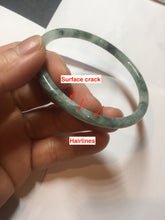 Load image into Gallery viewer, 57.8mm Certified type A 100% Natural light green with green floating flowers round cut Jadeite bangle J129-3397