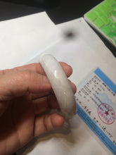 Load image into Gallery viewer, 51.5mm Certified Type A 100% Natural sunny green oval Jadeite Jade bangle AZ131-4139