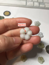 Load image into Gallery viewer, Type A 100% Natural light green/white/purple jadeite Jade Hawaiian flower Pendant AA66