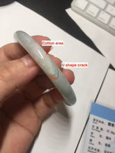 Load image into Gallery viewer, 56mm certified 100% natural type A icy watery white/light green round cut jadeite jade bangle BH83-9114