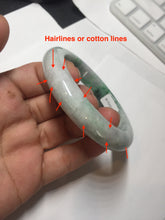 Load image into Gallery viewer, 54.6mm certified Type A 100% Natural sunny green white purple Jadeite Jade bangle BQ46-4148