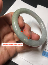 Load image into Gallery viewer, 54.8mm certified natural 100% natural Type A light green round cut jadeite jade bangle BP2-4990