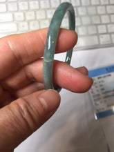 Load image into Gallery viewer, 55.7mm Certified Type A 100% Natural dark green/blue/gray Guatemala slim round cut Jadeite bangle PH174-8132