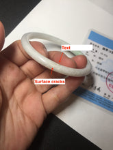 Load image into Gallery viewer, 54.5mm certified 100% natural Type A white/sunny green round cut jadeite jade bangle BL50-3524