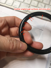 Load image into Gallery viewer, 58.6mm Certified type A 100% Natural dark green black MoCui(墨翠) round cut Jadeite bangle PC150-0687