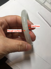 Load image into Gallery viewer, 57.7mm certified 100% natural type A icy watery light green white round cut jadeite jade bangle BS84-(1100)