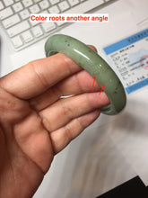 Load image into Gallery viewer, 58.4mm Certified Type A 100% Natural Oily Dark Green Gray Black(油青) Jadeite Jade Bangle PH259-7141