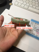 Load image into Gallery viewer, 55mm certified type A 100% Natural light green/gray/brown square style Jadeite Jade bangle BS1-1502