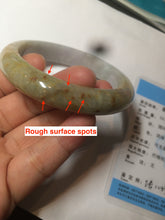 Load image into Gallery viewer, 55.5 mm Certified type A 100% Natural green/yellow/light purple with red floating flowers Jadeite bangle AZ84-1645