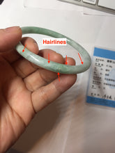 Load image into Gallery viewer, 62.5mm Certified Type A 100% Natural sunny green white round cut jadeite Jade bangle PB262-3258