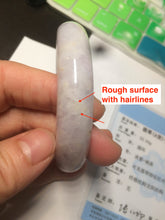 Load image into Gallery viewer, 53.8mm certificated Type A 100% Natural light purple/white/yellow Jadeite Jade bangle K112-4023