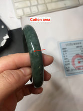 Load image into Gallery viewer, 62mm certified 100% natural Type A oily dark green gray black(老油青) jadeite jade bangle BS176-0054