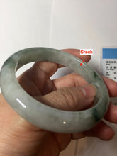 Load image into Gallery viewer, 59.2mm certified Type A 100% Natural light green gray Jadeite Jade bangle PB289-3359