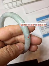 Load image into Gallery viewer, 59mm Certified Type A 100% Natural light green white purple round cut jadeite Jade bangle PB256-3232