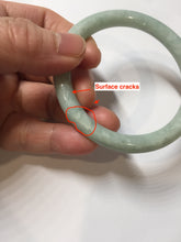 Load image into Gallery viewer, 51mm certified Type A 100% Natural light green sunny green white round cut Jadeite Jade bangle PH165