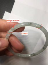 Load image into Gallery viewer, AllaboutjadeCanada.com only 56.6mm certified 100% natural Type A icy watery light green white skinny round cut jadeite jade bangle AZ188-(7340)