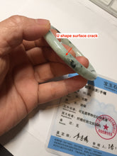 Load image into Gallery viewer, 57mm certified 100% natural Type A light green with dark green floating flowers round cut jadeite jade bangle AA7-3882