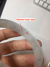 Load image into Gallery viewer, 53mm certified 100% natural Type A icy watery white light green gray (淡油青)Jadeite jade bangle PB268-1037