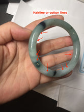 Load image into Gallery viewer, 55.5mm Certified Type A 100% Natural Dark Green Blue Gray Black Moonlit Ink (水墨月色) Round Cut Jadeite Jade Bangle AZ141-0759