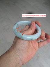 Load image into Gallery viewer, 55mm certified Type A 100% Natural green/white Jadeite Jade bangle BF67-4487