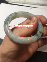 Load image into Gallery viewer, 51.2mm Certified Type A 100% Natural light green carved branches and flowers and golden-painted jadeite jade bangle BH123-6069