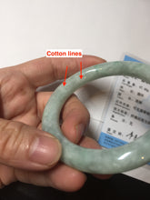 Load image into Gallery viewer, 53.3mm certified natural 100% natural Type A light green round cut jadeite jade bangle BP19-5001
