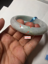 Load image into Gallery viewer, 56.5mm certified 100% natural type A white/light green white purple jadeite jade bangle AH100-0545