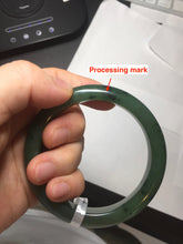 Load image into Gallery viewer, 56.3mm certified 100% Natural dark green black (碧玉) nephrite Jade bangle HT104-1584