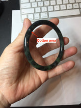 Load image into Gallery viewer, 60.7mm Certified 100% Natural Fresh Young Green/Dark Green/Black Green Ink Painting (绿水墨) Round Cut Nephrite (Wulanhai 乌兰海碧玉) Bangle HF136-7318