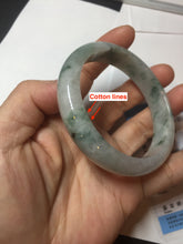 Load image into Gallery viewer, 54.9mm Certificated light green/purple with green floating flowers jadeite jade bangle S84-7072