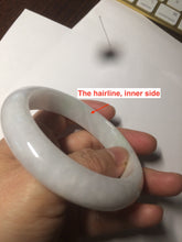 Load image into Gallery viewer, 57mm certified Type A 100% Natural sunny green/white Jadeite Jade bangle AC72-1479