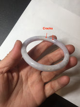 Load image into Gallery viewer, 51.5mm certified 100% natural type A light purple white slim oval round cut jadeite jade bangle BL51-3528