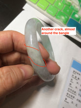 Load image into Gallery viewer, 55mm Certified type A 100% Natural super icy watery sunny green Jadeite bangle AY26-1659