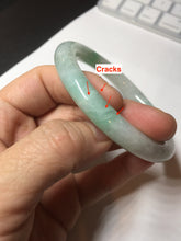 Load image into Gallery viewer, 56.5mm 100% natural type A white/sunny green round cut jadeite jade bangle BL108