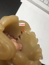 Load image into Gallery viewer, 55.3mm 100% natural yellow brown carved Peony and bow Quartzite (Shetaicui jade) bangle XY98