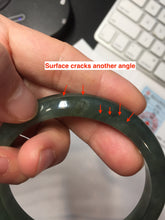 Load image into Gallery viewer, 61mm Certified 100% Natural dark Green/Gray/Black Nephrite Bangle HF137-8883