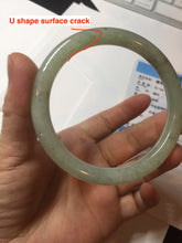 Load image into Gallery viewer, 58.6mm Certified Type A 100% Natural light green/brown round cut Jadeite Jade bangle AR108-4511